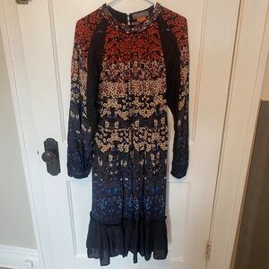 1XL Beaded Bhanuni by Jyoti Long-Sleeve Dress